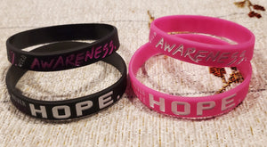 BULK BUY - 10 HOPE - Silicone Breast Cancer Aware Bracelet