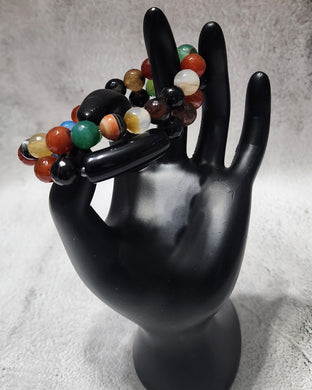 2 pc Agate Bracelet Set - BLMU