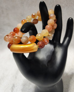 2 pc Agate Bracelet Set - OR