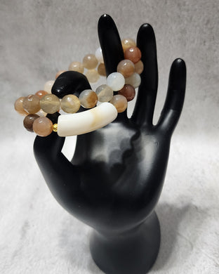 2 pc Agate Bracelet Set - WHN