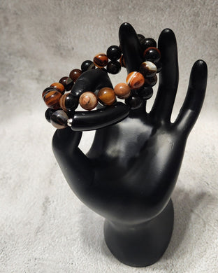 2 pc Agate Bracelet Set - BLO