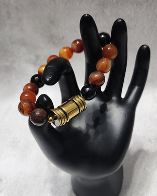 Orange Agate and Hematite Bracelet