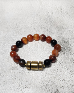 Orange Agate and Hematite Bracelet