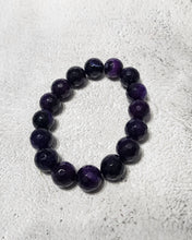 Load image into Gallery viewer, 14mm Purple Agate Bracelet