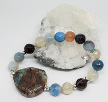 Load image into Gallery viewer, Agate with Brown and Blue Agate Focal